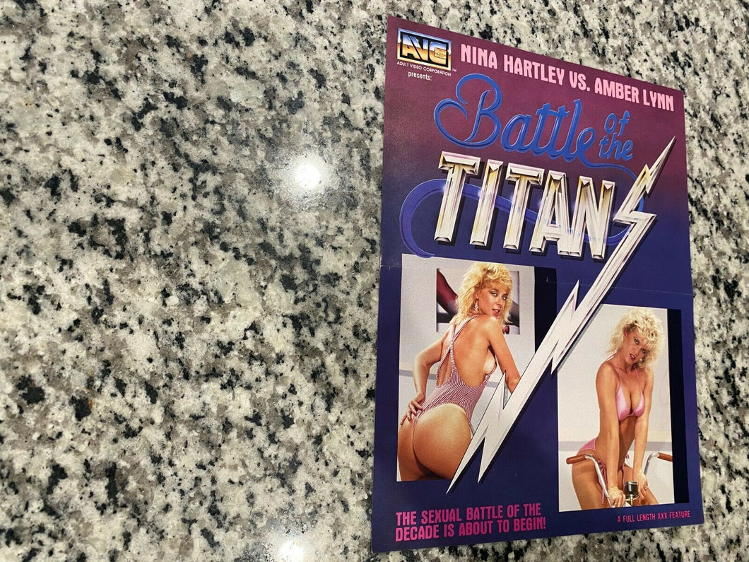 Battle of the Titans: Nina Hartley Vs. Amber Lynn Promo Ad Slick 1986