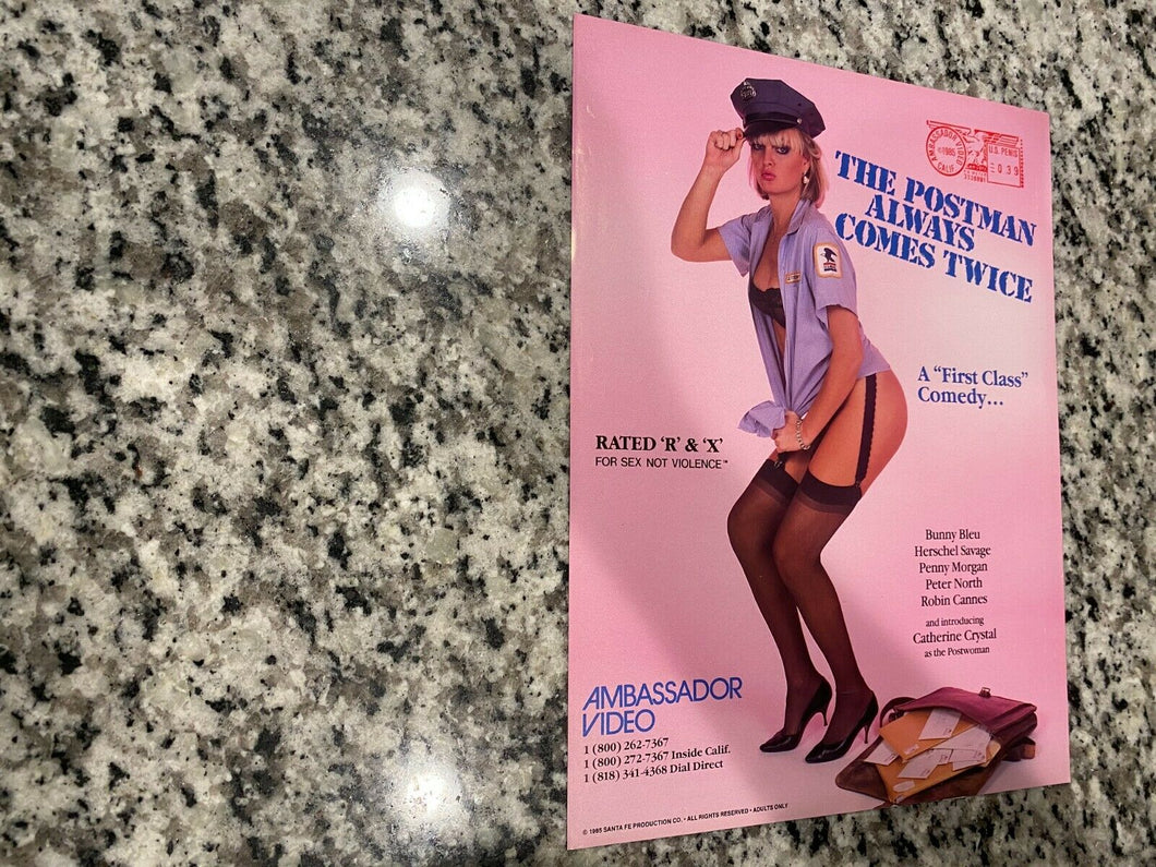 The Postman Always Comes Twice Promo Ad Slick 1986 Bunny Bleu