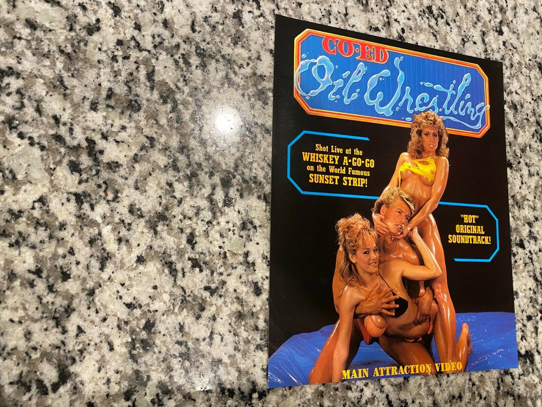 Co-Ed Oil Wrestling Promo Ad Slick 1980's Female Wrestling Blondi