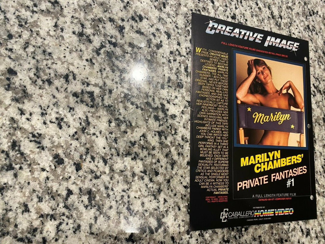 Marilyn Chambers' Private Fantasies #1 + Insatiable 2 Promo Ad Slick 1983