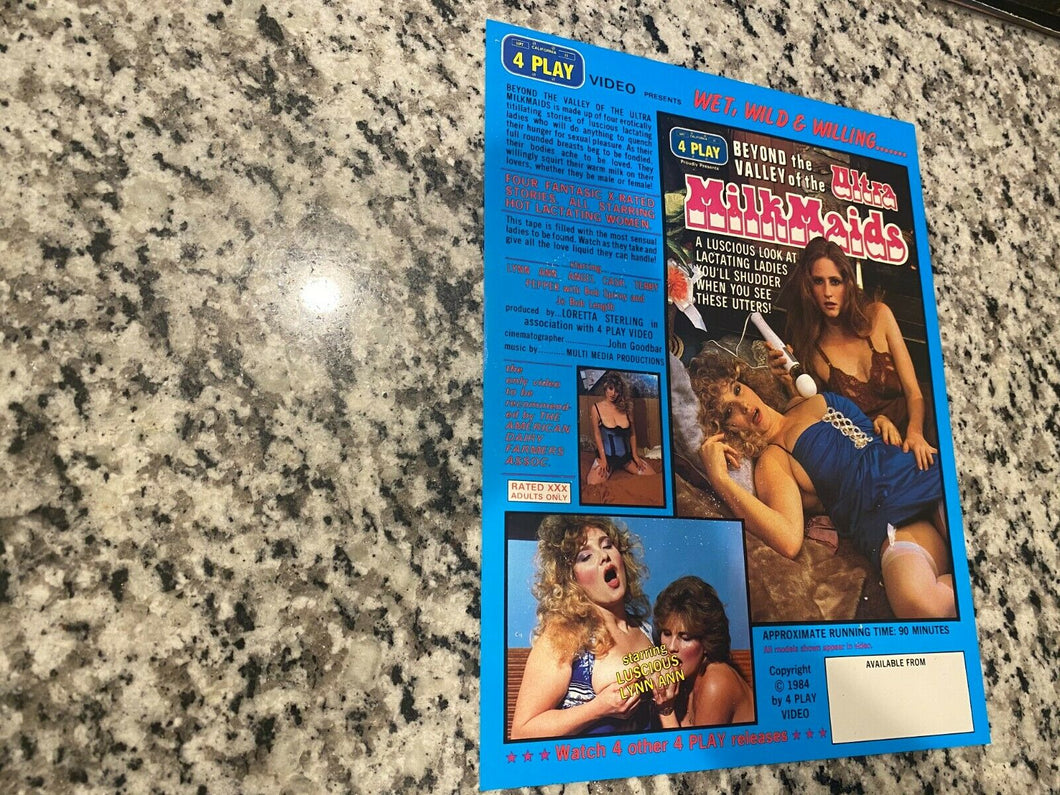 Beyond the Valley of the Ultra Milkmaids Promo Ad Slick 1984 Leslie Winston & Terry Galko