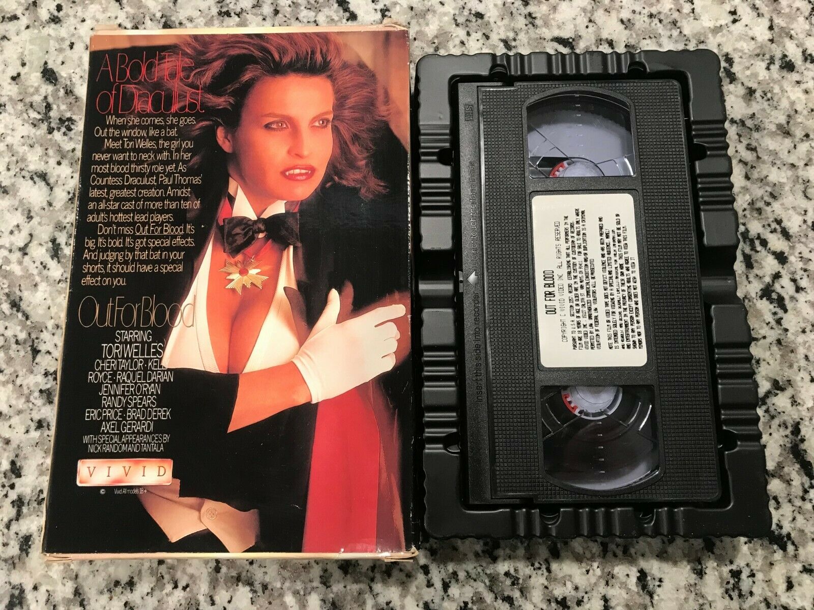 Out For Blood Big Box VHS 1990 XXX Vivid Video Tori Welles Vampires – AFI