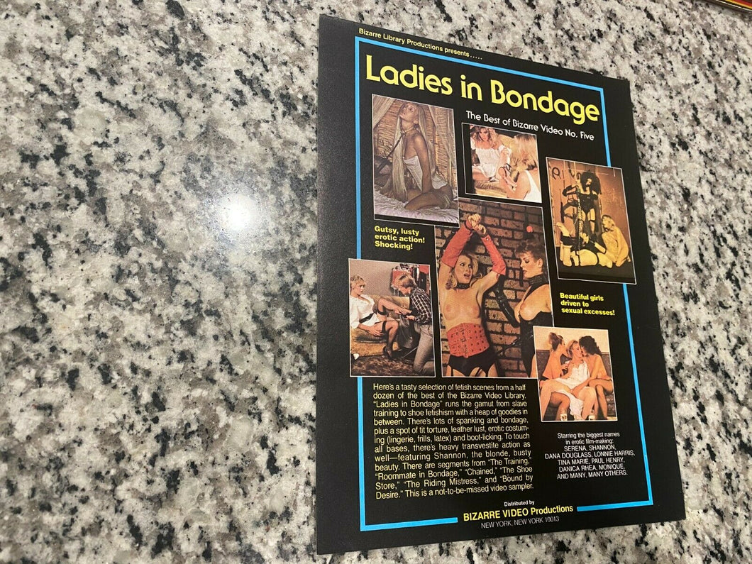 Ladies in Bondage Promo Ad Slick 1987 Cyndee Summers Bizarre Video
