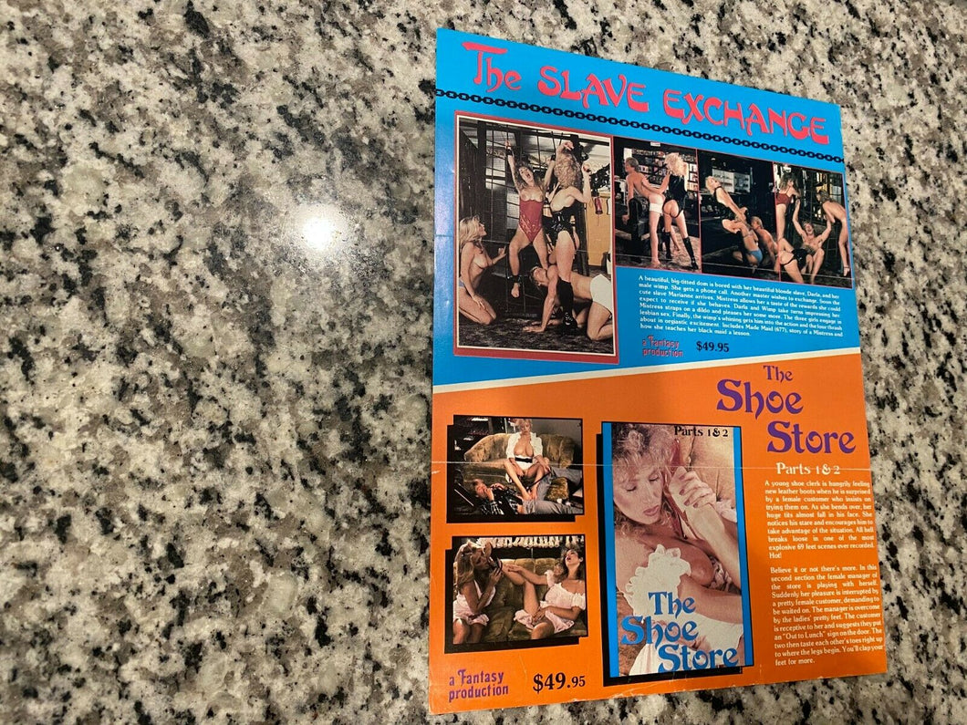 Shoe Store + Slave Exchange 1980's Bizarre Video Promo Ad Slick Sales Sheet