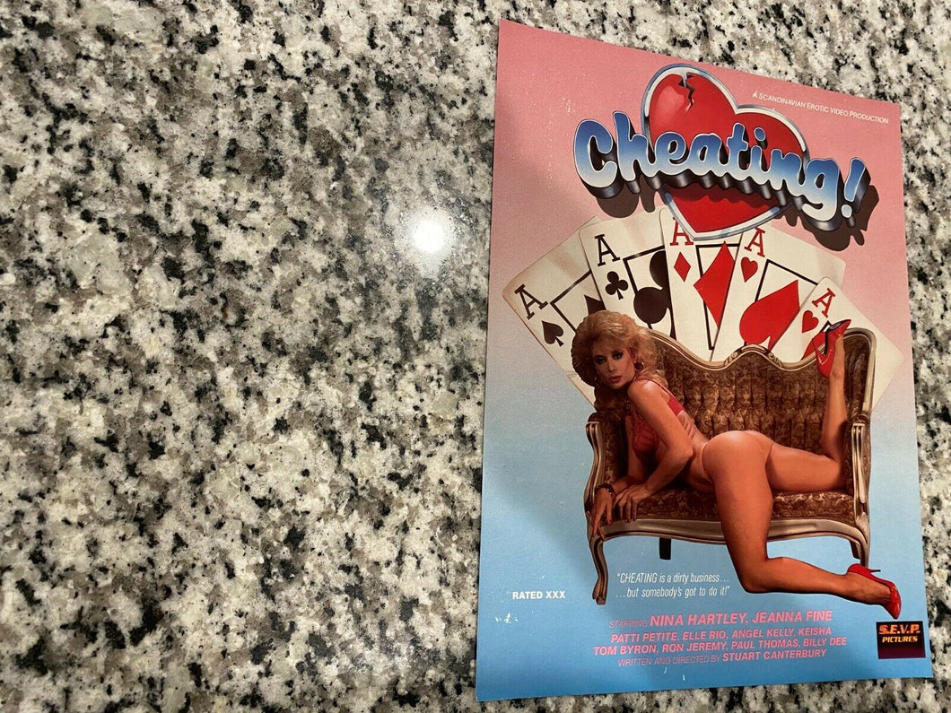 Cheating! Promo Ad Slick 1986 Nina Hartley & Jeanna Fine