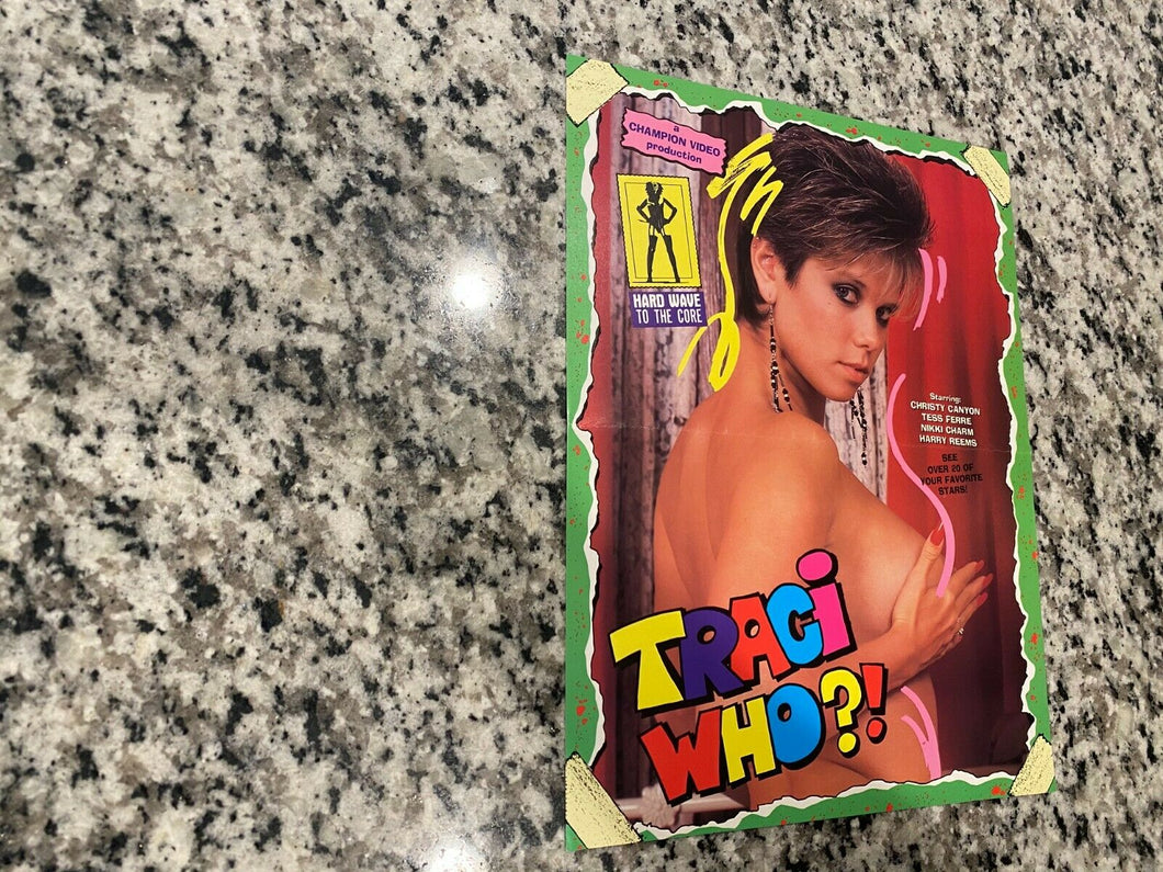 Traci Who?! Promo Ad Slick 1986 Christy Canyon, Tess Ferre & Nikki Charm