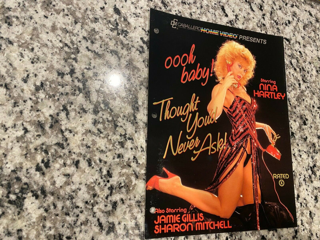 Thought You'd Never Ask Promo Ad Slick 1985 Nina Hartley & Honey Wilder
