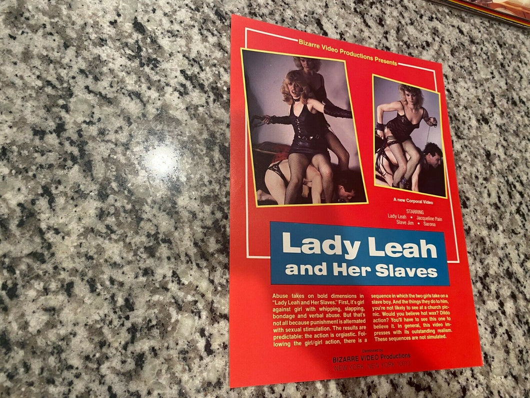 Lady Leah and Her Slaves Promo Ad Slick 1986 Bizarre Video Bondage