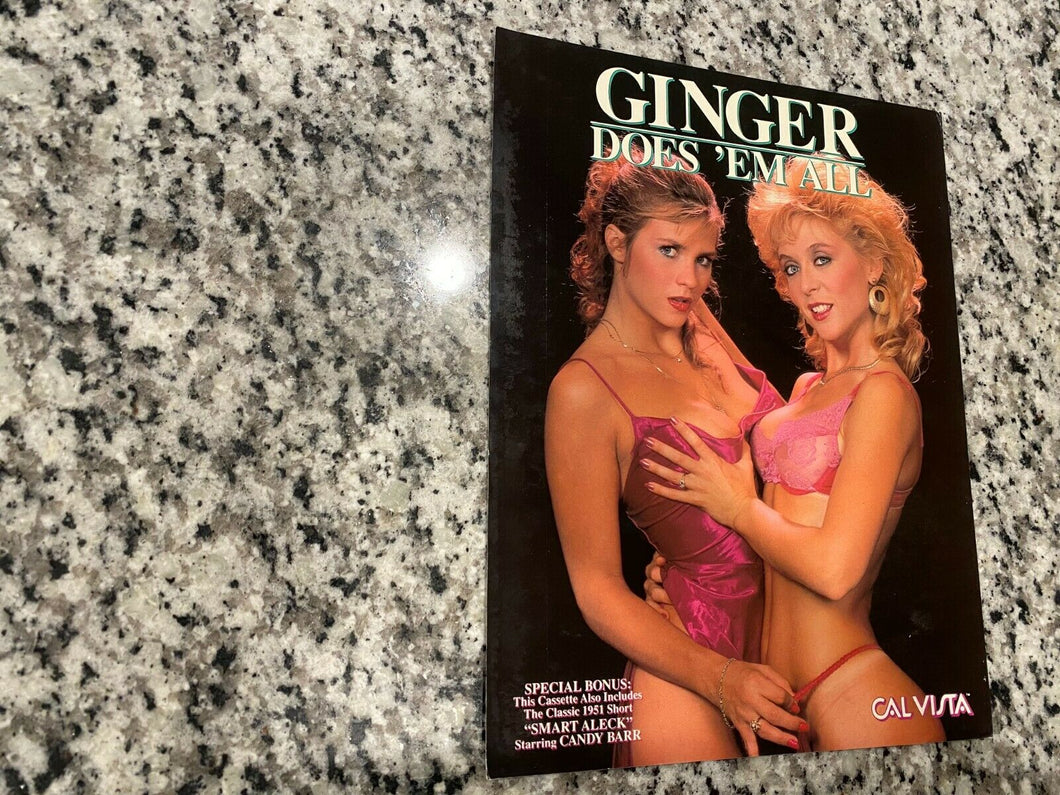 Ginger Does 'Em All Promo Ad Slick 1987 Alicia Monet & Nina Hartley