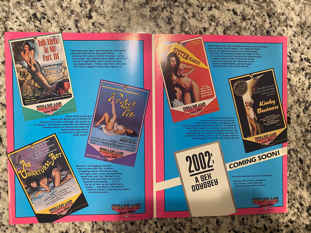 Dreamland Home Video Ad Slick Brochure for Early Traci Lords Films