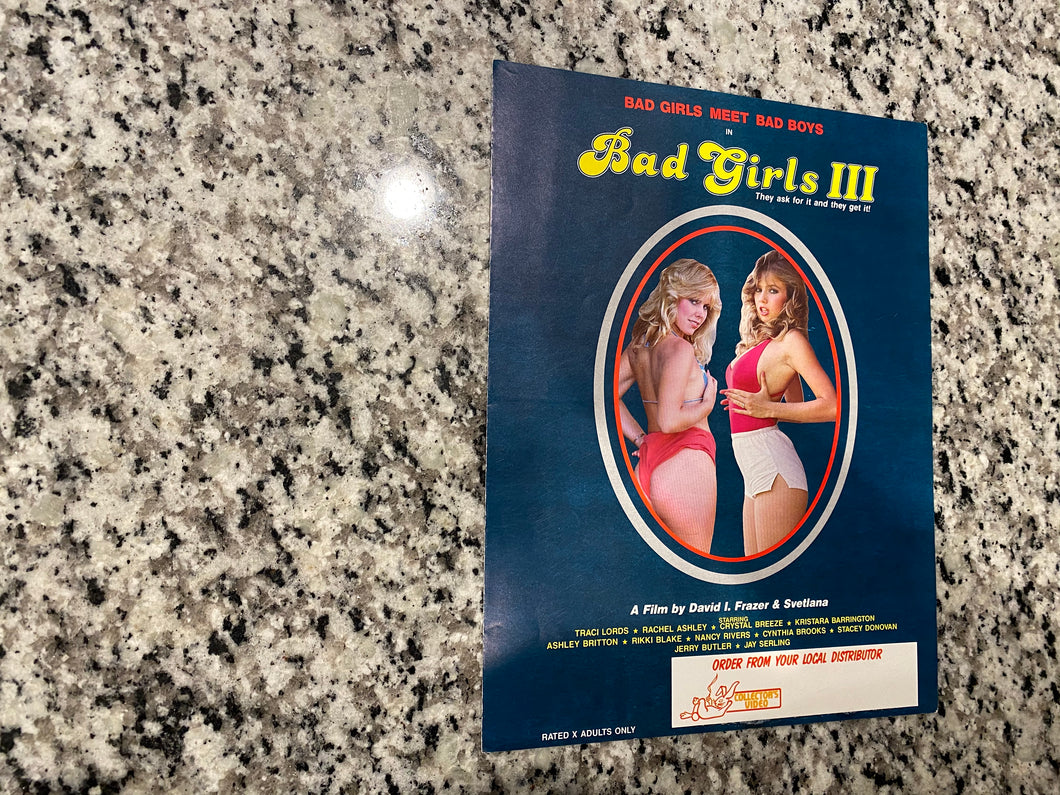 Bad Girls III 3 1985 Promo Ad Slick Brochure Traci Lords + More